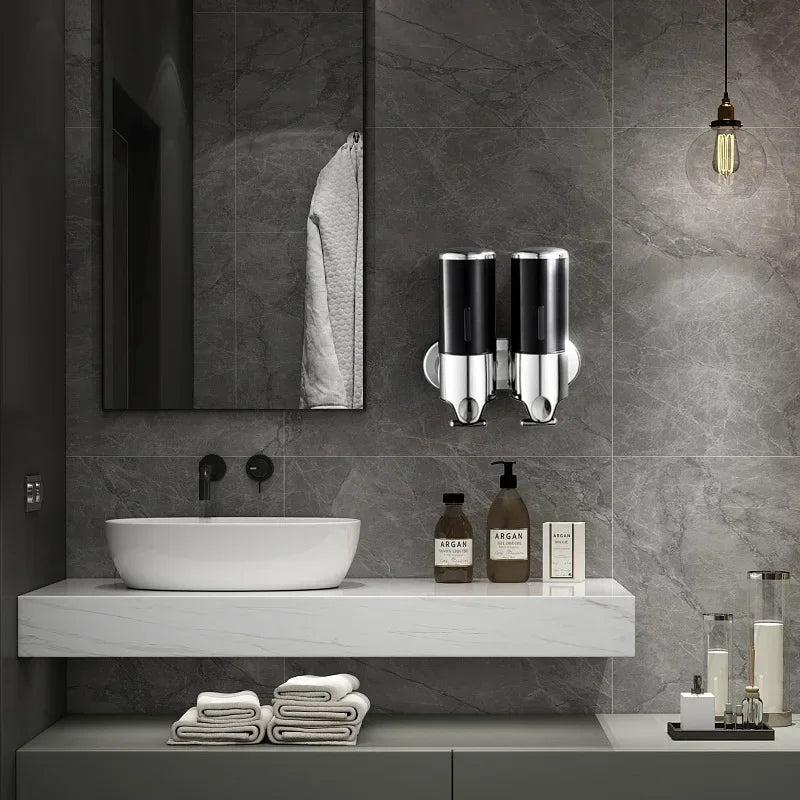 Soap Dispensers Shampoo Dispenser Hotel Bathroom Toilet Wall-mounted Shampoo Shower Gel Press Box Soap Pump Barrel Hand Liquid