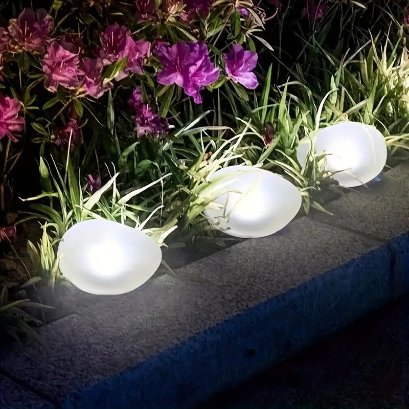 1 PC White Frosted Glass Solar Ground Lamp Outdoor Waterproof Solar Pebble Light Wireless Decorative Garden Lawn Light