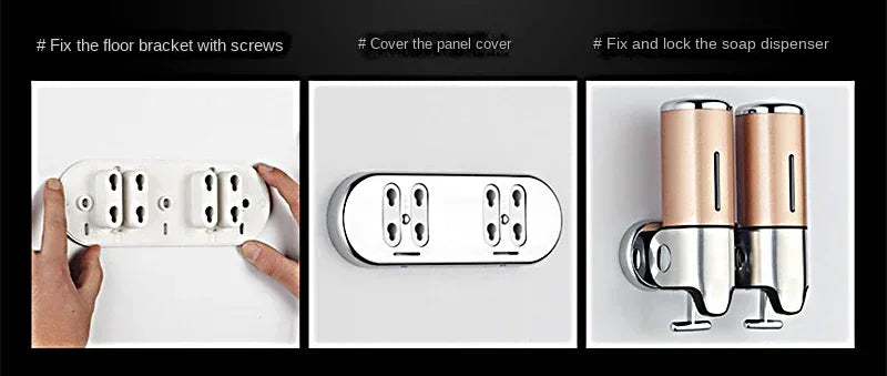 Soap Dispensers Shampoo Dispenser Hotel Bathroom Toilet Wall-mounted Shampoo Shower Gel Press Box Soap Pump Barrel Hand Liquid