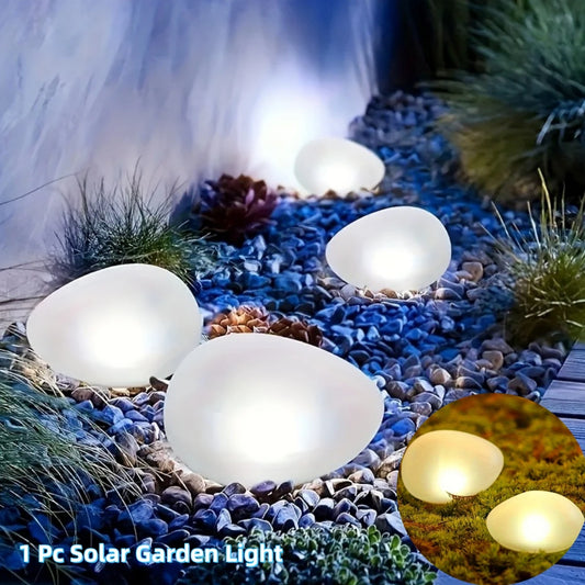 1 PC White Frosted Glass Solar Ground Lamp Outdoor Waterproof Solar Pebble Light Wireless Decorative Garden Lawn Light