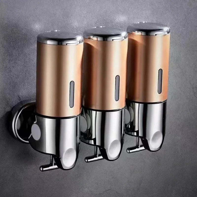Soap Dispensers Shampoo Dispenser Hotel Bathroom Toilet Wall-mounted Shampoo Shower Gel Press Box Soap Pump Barrel Hand Liquid