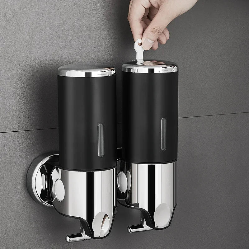 Soap Dispensers Shampoo Dispenser Hotel Bathroom Toilet Wall-mounted Shampoo Shower Gel Press Box Soap Pump Barrel Hand Liquid