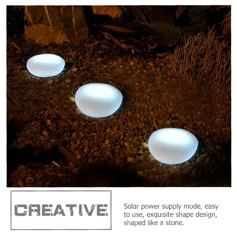 1 PC White Frosted Glass Solar Ground Lamp Outdoor Waterproof Solar Pebble Light Wireless Decorative Garden Lawn Light