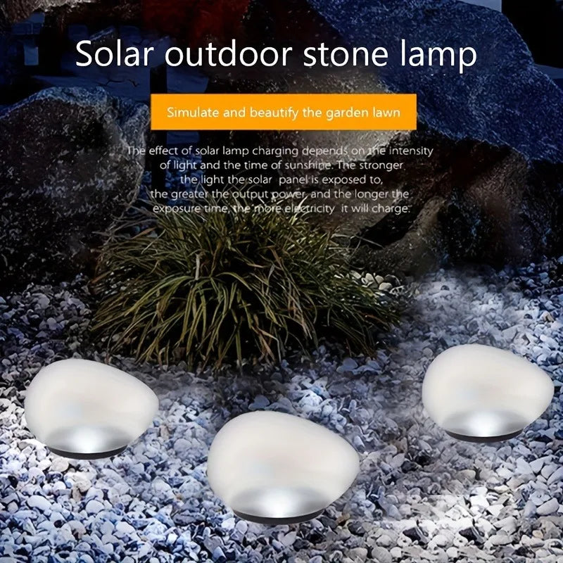 1 PC White Frosted Glass Solar Ground Lamp Outdoor Waterproof Solar Pebble Light Wireless Decorative Garden Lawn Light