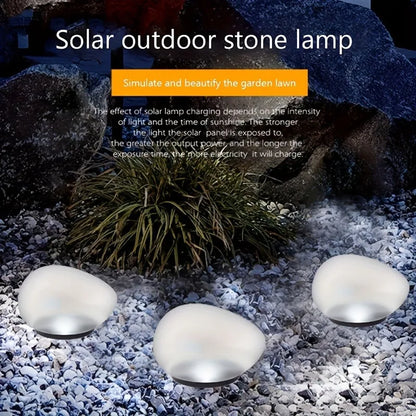 1 PC White Frosted Glass Solar Ground Lamp Outdoor Waterproof Solar Pebble Light Wireless Decorative Garden Lawn Light