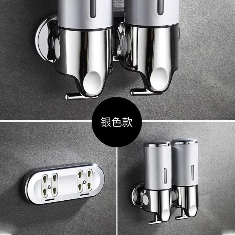 Soap Dispensers Shampoo Dispenser Hotel Bathroom Toilet Wall-mounted Shampoo Shower Gel Press Box Soap Pump Barrel Hand Liquid