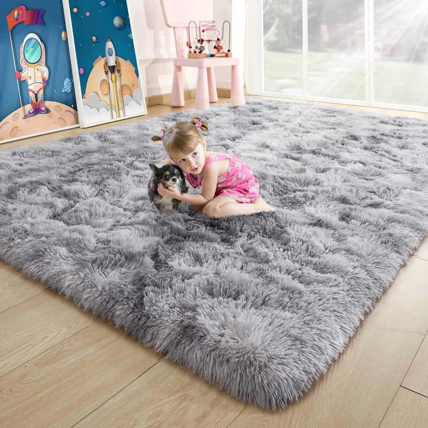 Fluffy Rugs for Bedroom Fuzzy Area Rugs for Living Room Soft Kids Carpet Non Slip Rugs for Hardwood Floors Room Decor