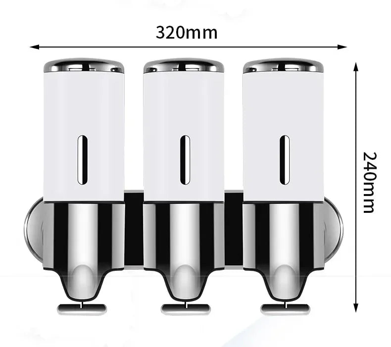 Soap Dispensers Shampoo Dispenser Hotel Bathroom Toilet Wall-mounted Shampoo Shower Gel Press Box Soap Pump Barrel Hand Liquid